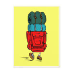 Cartoon Backpacker Postcard