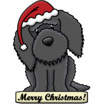 Cartoon Barbet Christmas Ornament Cut Out