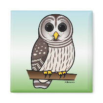 Cartoon Barred Owl magnets