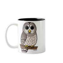 Cartoon Barred Owl Mugs