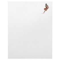 cartoon basketball player character dribbling custom letterhead