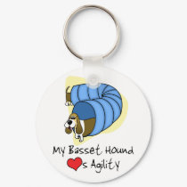 Cartoon Basset Agility Keychain