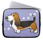 Cartoon Basset Hound Laptop Computer Sleeves