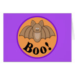 Cartoon Bat Boo Halloween Card