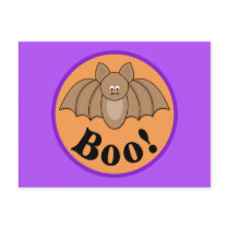 Cartoon Bat Boo Halloween Postcards