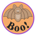 Cartoon Bat Boo Halloween stickers