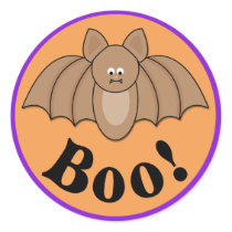 Cartoon Bat Boo Halloween stickers