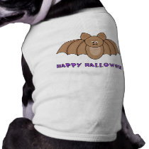 Cartoon Bat Happy Halloween Dog T-Shirt pet clothing
