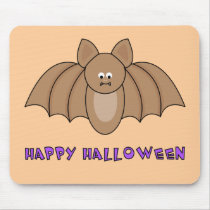 Cartoon Bat Happy Halloween Mousepad