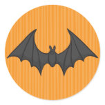 Cartoon bat on orange background. stickers