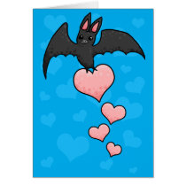 cartoon Bat with hearts cards