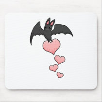 Cartoon Bat with hearts mousepads