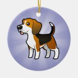 Cartoon Beagle (add your own message) Christmas Tree Ornament