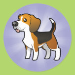 Cartoon Beagle Round Stickers