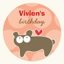 Cartoon Bear Kid Custom Gift Favors Label Sticker