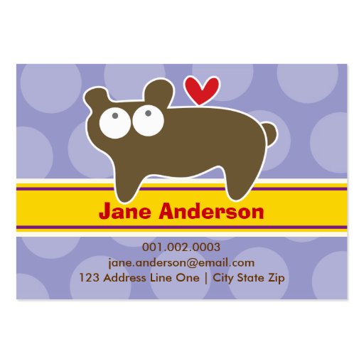 Cartoon Bear Kid Photo Profile / Name Card Business Card Template