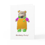 Cartoon Bear Kid's Birthday Party Invitation cards