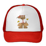 Cartoon Bear Slicing Pepperoni Pizza Hat