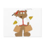 Cartoon Bear Slicing Pepperoni Pizza Post Card