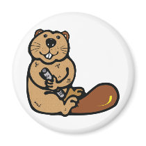 Cartoon Beaver for International Beaver Day Refrigerator Magnet