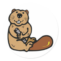 Cartoon Beaver for International Beaver Day Sticker