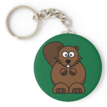 Cartoon Beaver Keychain