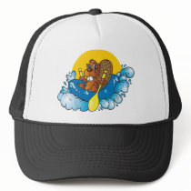 Cartoon Beaver River Rafting hats