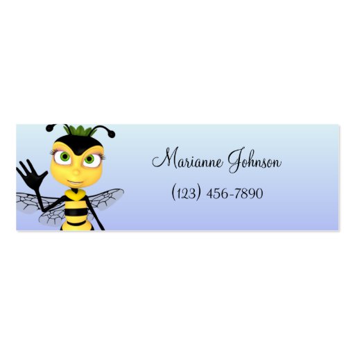 Cartoon Bee Skinny Profile Card Business Card Template (front side)