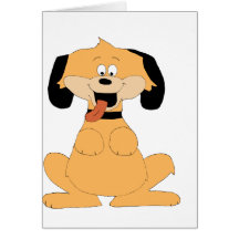 Cartoon Begging Dog Greeting Card