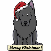 Cartoon Belgian Sheepdog Christmas Ornament Photo Cut Out