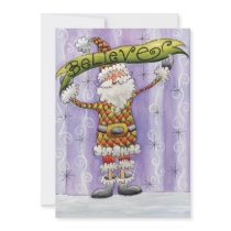 Cartoon Believe in Santa Claus! Merry Christmas! Custom Invites
