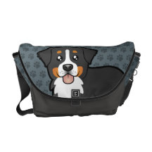 Cartoon Bernese Mountain Dog Messenger Bags