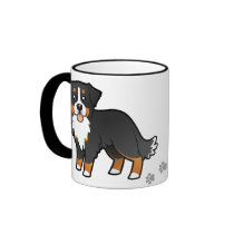 Cartoon Bernese Mountain Dog Coffee Mugs