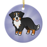 Cartoon Bernese Mountain Dog Christmas Ornament