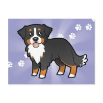 Cartoon Bernese Mountain Dog Postcard