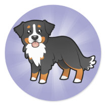 Cartoon Bernese Mountain Dog Round Stickers