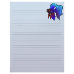 Cartoon Betta Fish / Siamese Fighting Fish Letterhead Design