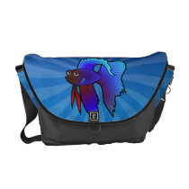 Cartoon Betta Fish / Siamese Fighting Fish Commuter Bags