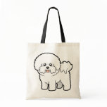 Cartoon Bichon Frise Tote Bags