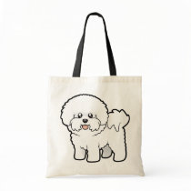 Cartoon Bichon Frise Tote Bags