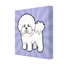 Cartoon Bichon Frise Canvas Print