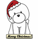Cartoon Bichon Frise Christmas Ornament photo sculptures