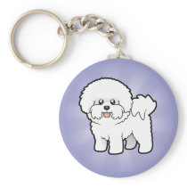 Cartoon Bichon Frise Keychains