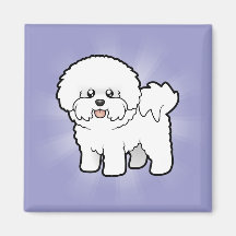Cartoon Bichon Frise Magnets