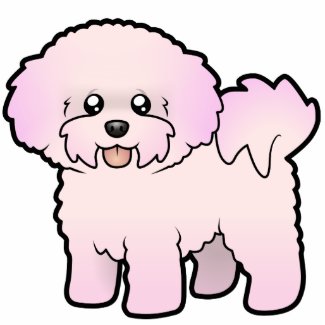 Cartoon Bichon Frise Love Hearts Magnet