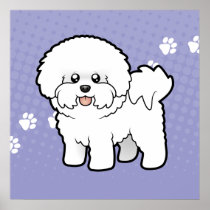 Cartoon Bichon Frise Poster