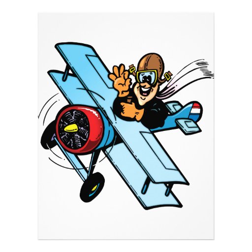 Cartoon Biplane Letterhead