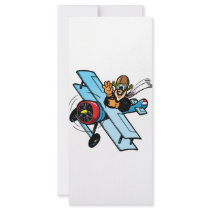 Cartoon Biplane rack cards