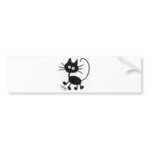 Cartoon Black Cat Bumper Stickers