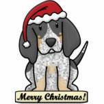 Cartoon Bluetick Coonhound Christmas Ornament Cut Outs